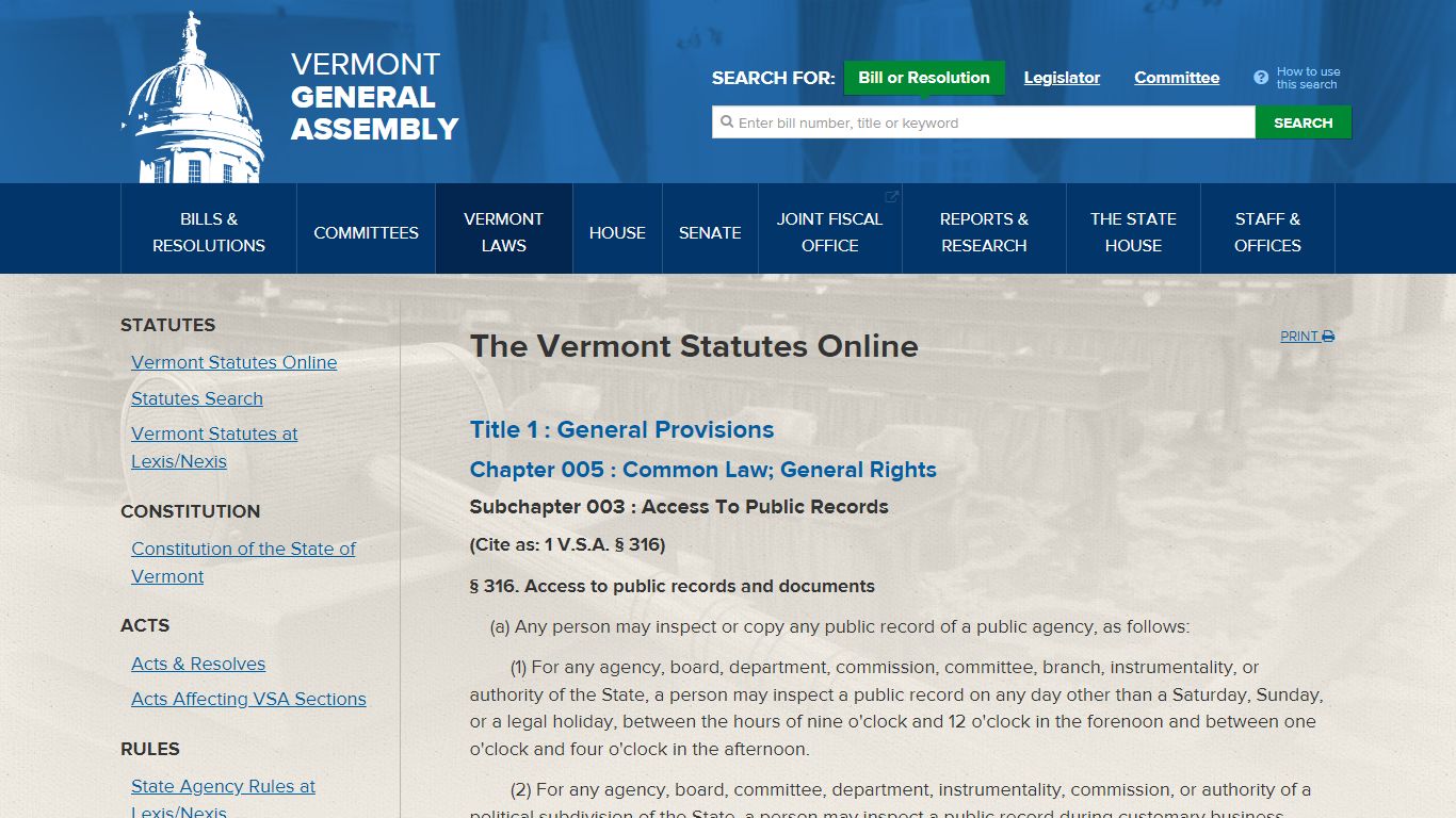 Vermont Laws